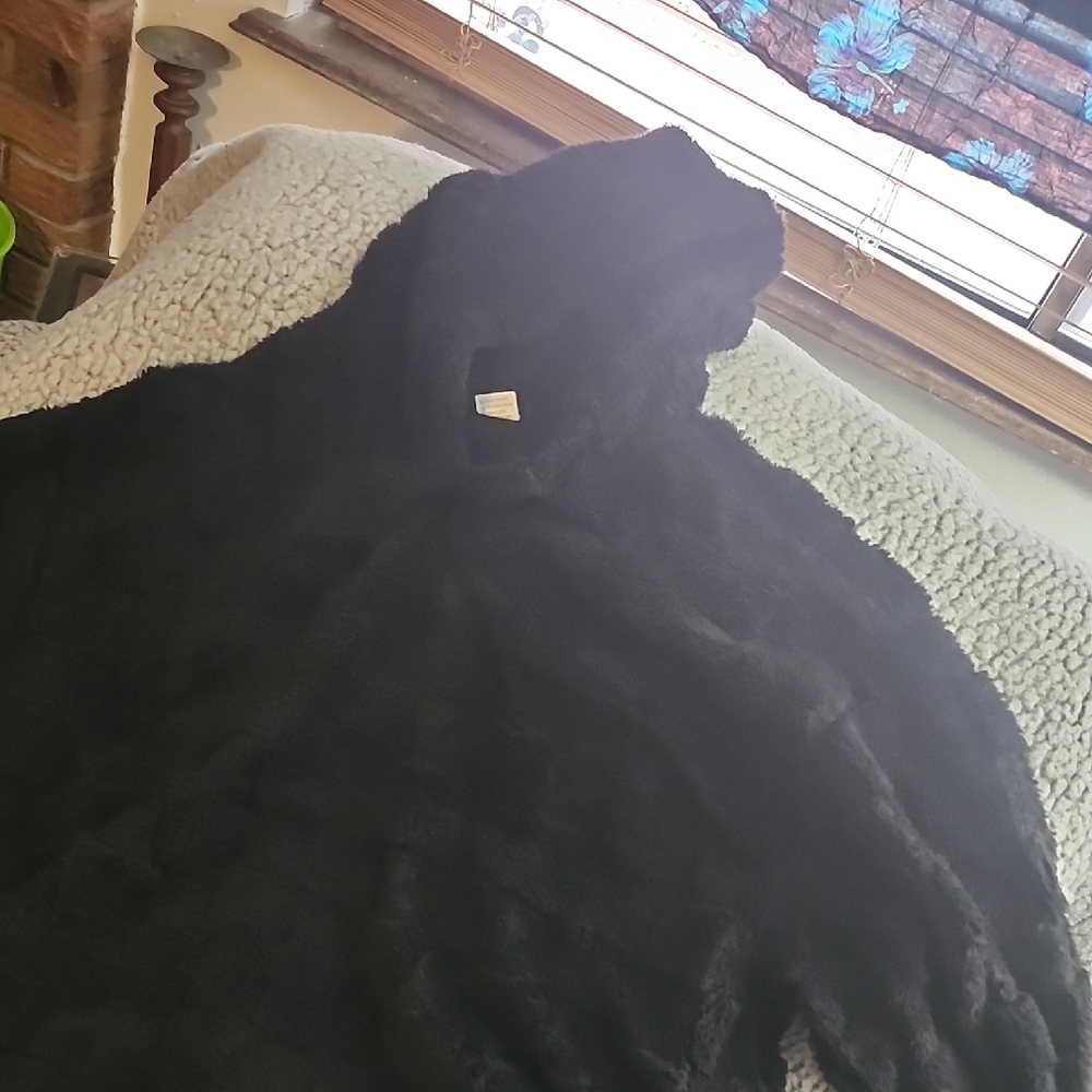 Black Faux Fur Coat